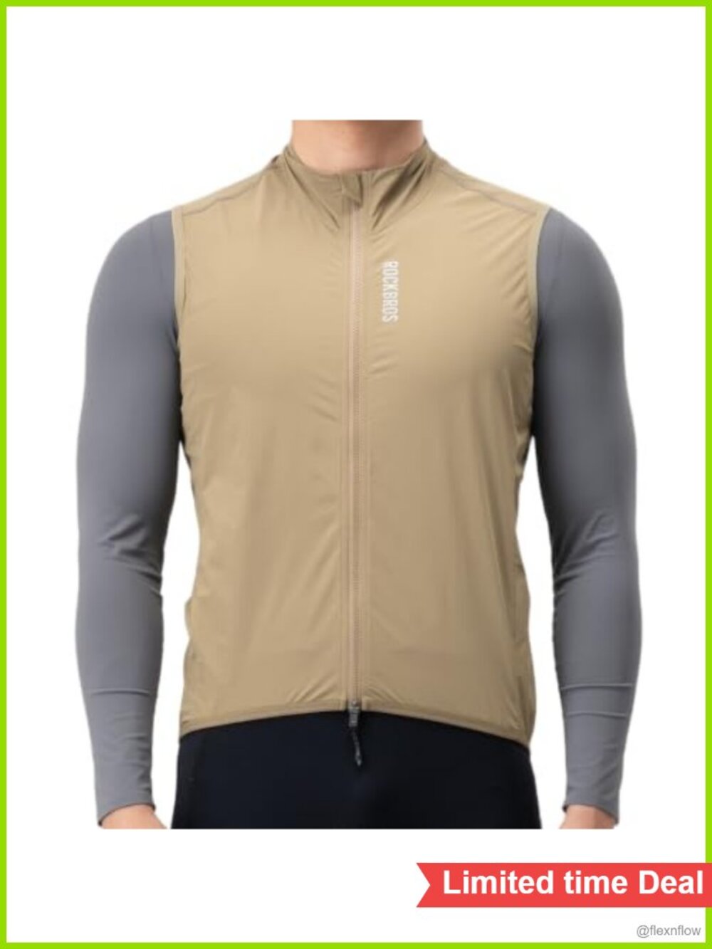 Windproof Cycling Vest with Mesh Back, Lightweight Packable Sleeveless for Men
